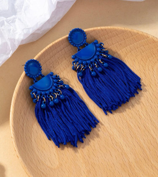 Tassel Bead Drop Earrings